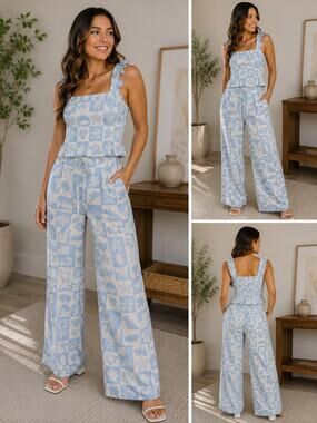 Seaside Smocked Two-Piece Set